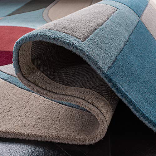 SAFAVIEH Rodeo Drive Collection Runner Rug - 2'3" x 20', Blue & Multi, Handmade Mid-Century Modern Abstract Wool, Ideal for High Traffic Areas in Living Room, Bedroom (RD845B) - color: Blue/Multi, size: 2'3" x 20' (Runner)