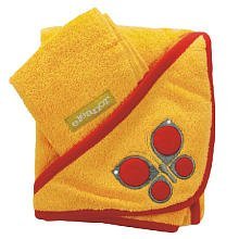 Kalencom Butterfly Hooded Towel and Washcloth Set Yellow