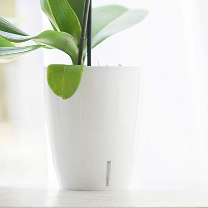 Santino 4.9 Inch ORCHIDEA Self Watering Pots for Orchids in Lavender - Decorative Wicking Planter with w/Great Aerification, Drainage and Water Level Indicator