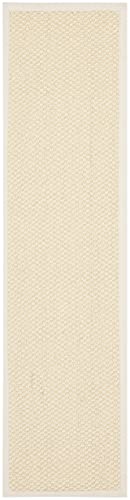 SAFAVIEH Natural Fiber Collection Runner Rug - 2'6" x 10', Cream, Sisal, Woven Design with Border (NF525A) - color: Creme, size: 2'6" x 10' (Runner)