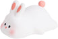 Cute Rabbit Night Light, Animal Lamp, Food Grade Silicone, Rechargeable, 3 Level Dimmable, Squishy Nursery Nightlight for Desk Decor, Funny Gifts Stuff for Boys Girls Baby, White Elephant Gifts