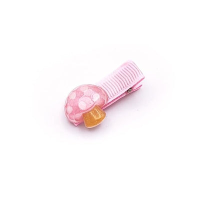 Baby Girls Mushroom Hair Clips Baby Mini Mushroom Hair Pin Kids Small Mushroom Tiny Hairclips BBW03 (4 Pcs-Pink)