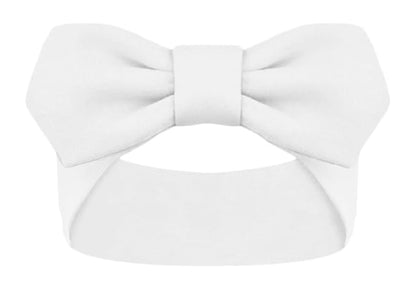 Creative Knitwear Connecticut Huskies Infant Girls White Solid Hair Knot Headband Embroidered Logo - Size Newborn - 4T