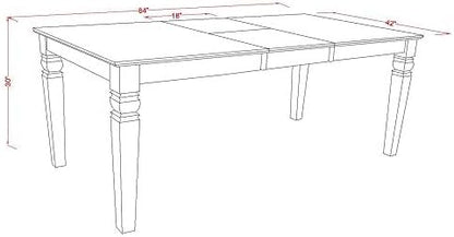 East West Furniture LGIP5-LWH-W 5 Piece Dining Room Table Set Includes a Rectangle Kitchen Table with Butterfly Leaf and 4 Dining Chairs, 42x84 Inch, Linen White