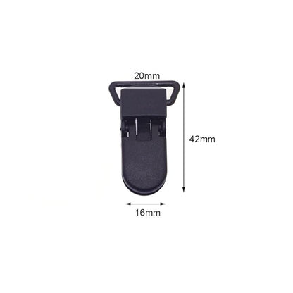 25Pcs Pacifier Clips Holders Suspender Mitten Binky Clip for DIY Dummy Chain Baby Blankets Bib Holder Suit for 20mm Ribbon (Black)