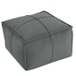 MeMoreCool Stuffed Round Pouf Ottoman Foot Rest, Floor Pouf Foot Stool with Soft Foam Chunk Filling, Small Round Ottoman Footstool Circle Footrest for Living Room - color: Piping Dark Grey
