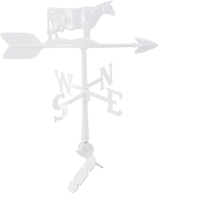 Montague Metal Products - Cow Weathervane - 6 Colors Available - Outdoor Windvane - Roof Metal Decor - Mount Included (4 to Choose from) - Hand Cast Aluminum Weathervane