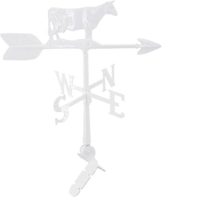 Montague Metal Products - Cow Weathervane - 6 Colors Available - Outdoor Windvane - Roof Metal Decor - Mount Included (4 to Choose from) - Hand Cast Aluminum Weathervane