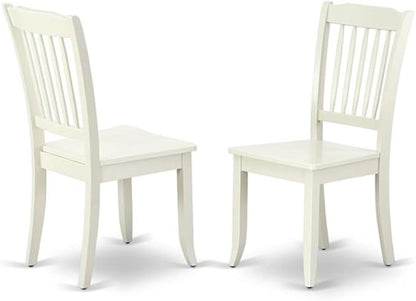 East West Furniture LGDA9-LWH-W 9 Piece Dining Room Table Set Includes a Rectangle Kitchen Table with Butterfly Leaf and 8 Dining Chairs, 42x84 Inch, Linen White