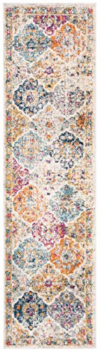 SAFAVIEH Madison Collection Runner Rug - 2'3" x 8', Cream & Multi, Boho Chic Distressed Design, Non-Shedding & Easy Care, Ideal for High Traffic Areas in Living Room, Bedroom (MAD611B) - color: Cream/Multi, size: 2'3" x 8' (Runner)