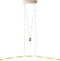 Linear LED Pendant Light Fixture Hanging Chandelier Poor Table Lights Height Adjustable 27W 3000K Warm Lamps for Living Dining Room Kitchen Island Bedroom Bar Restaurant, Brushed Aluminum.