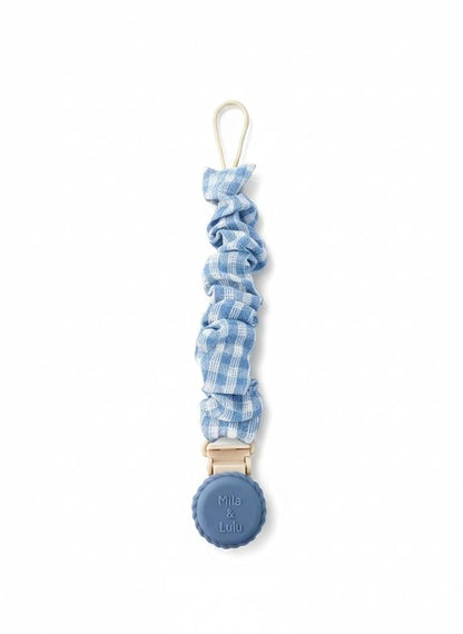 Muslin Cotton - Metal-Free Pacifier Clips, Lightweight and Secure Pacifier Holder for Babies (Ocean Bleu) - Mila & Lulu