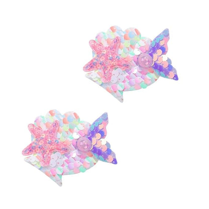Enchanting Mermaid-Shaped Sequin Hair Clips for Kids - 6 Color Options! (colorful)