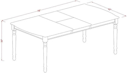 East West Furniture LGDA5-LWH-12 5 Piece Dinette Set Contains a Rectangle Kitchen Table with Butterfly Leaf and 4 Polyester Fabric Upholstered Chairs, Linen White