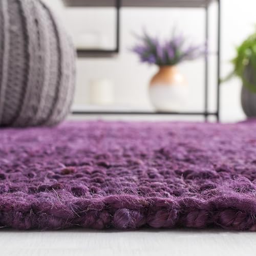 SAFAVIEH Natural Fiber Collection Area Rug - 2'6" x 4', Purple, Handmade Jute, Farmhouse Style, Chunky Textured Thick Pile (NF447B) - color: Purple, size: 2'6" x 4' (Rectangular)