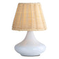 White Woven Bamboo Pendant Light with Iron Base & Three Adjustable Light Colors for Dining Room or Bedroom