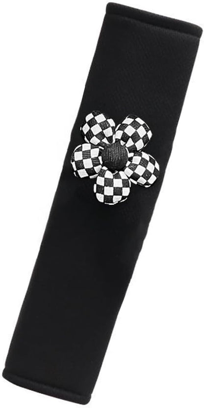 Flower Car Seat Straps Shoulder Pads for Women Girl, Soft Seat Belt Covers for All Car Seats/Pushchair/Stroller/High Chair (Black2)
