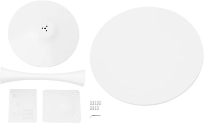 Round White Dining Table Modern Kitchen Table with Pedestal Base in Tulip Design, Mid-Century Leisure Table for 2 to 4 Person