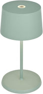 Zafferano, Olivia Mini Lamp, Portable and Rechargeable Table Lamp with Touch Controls, Suitable for Indoor and Outdoor, Dimmer, 2200-3000 K, Height 8.7 Inches, Sage Color