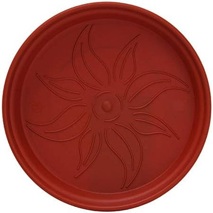 Mintra Home Garden Pots 4pk - Flowers, Herbs, Plants, Indoor, Outdoor, Colorful, Wholesale, Bulk (Burgundy, 19cm Diameter (7.5in))