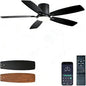 Ayaoty Ceiling Fans with Lights, 52 inch Low Profile Ceiling Fan with Light and Remote Control, Flush Mount, LED Dimmable DC Reversible Modern Ceiling Fan for Bedroom