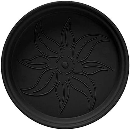Mintra Home Garden Pots 4pk - Flowers, Herbs, Plants, Indoor, Outdoor, Colorful, Wholesale, Bulk (Black, 13cm Diameter (5in))