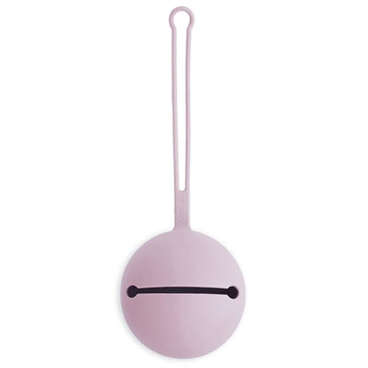 mushie Silicone Pacifier Holder Case (Soft Lilac)