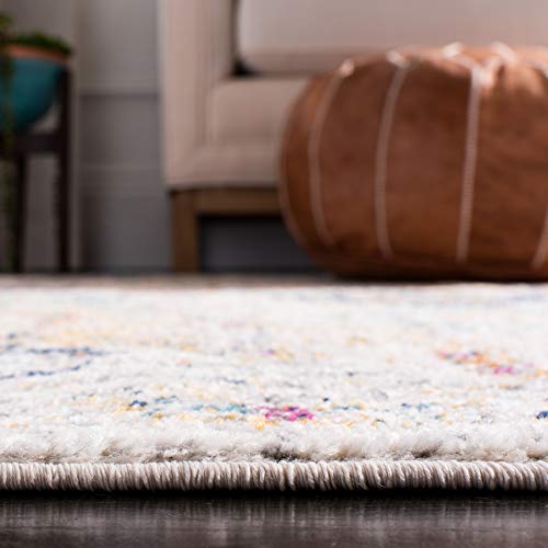SAFAVIEH Madison Collection Runner Rug - 2'3" x 6', Cream & Multi, Boho Chic Distressed Design, Non-Shedding & Easy Care, Ideal for High Traffic Areas in Living Room, Bedroom (MAD611B) - color: Cream/Multi, size: 2'3" x 6' (Runner)