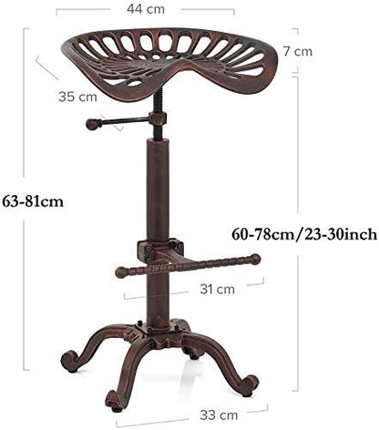 Industrial Bar Stools-Swivel Tractor Seat-Bar Height Adjustable 23-31inch-Kitchen Island Dining Chair