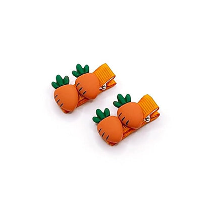 Baby Girls Carrot Hair Clips Pin Easter Bunny HairClips Carrot Hair Barrettes Pin JHE27 (4 Pcs-Set A)