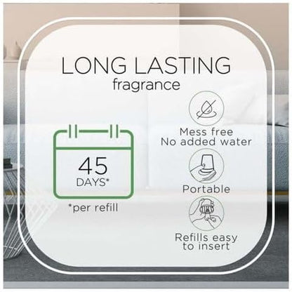 A'ir Essential Mist Diffuser with Natural Essential Oils A'ir Freshener, Cordless, Portable, Automatic 8-Hour Cycle, Lavender, Almond Blossom, 45-Day Refill