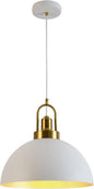 Vintage Industrial Pendant Light - 13.58'' Rustic White and Gold Farmhouse Dome Pendant Lighting, 78.74'' Length, for Kitchen, Dining, Bedroom, Living Room