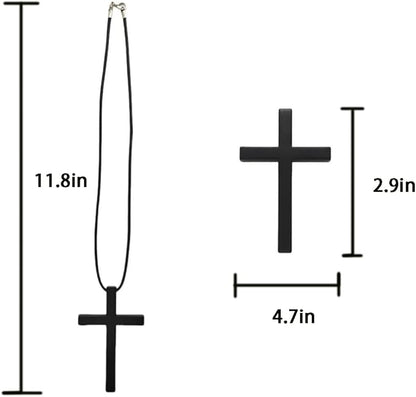 Cross for Car Mirror Hanging, Rearview Mirror Hanging Accessories, Cross for Car Ornament, Rearview Charms for Women Men(Black)