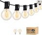 50FT LED Outdoor String Lights with 27 G40 Bulbs (2 Spare) Connectable Yard Hanging Lights for Party Tents Patio Gazebo Porch Deck Bistro Backyard Balcony Pergola Outside Decor