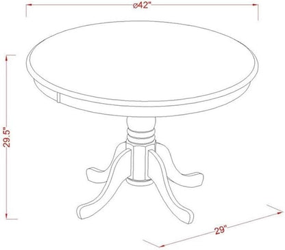 East West Furniture HLDU5-MAH-LC 5 Piece Kitchen Table Set for 4 Includes a Round Dining Room Table with Pedestal and 4 Faux Leather Upholstered Dining Chairs, 42x42 Inch, Mahogany