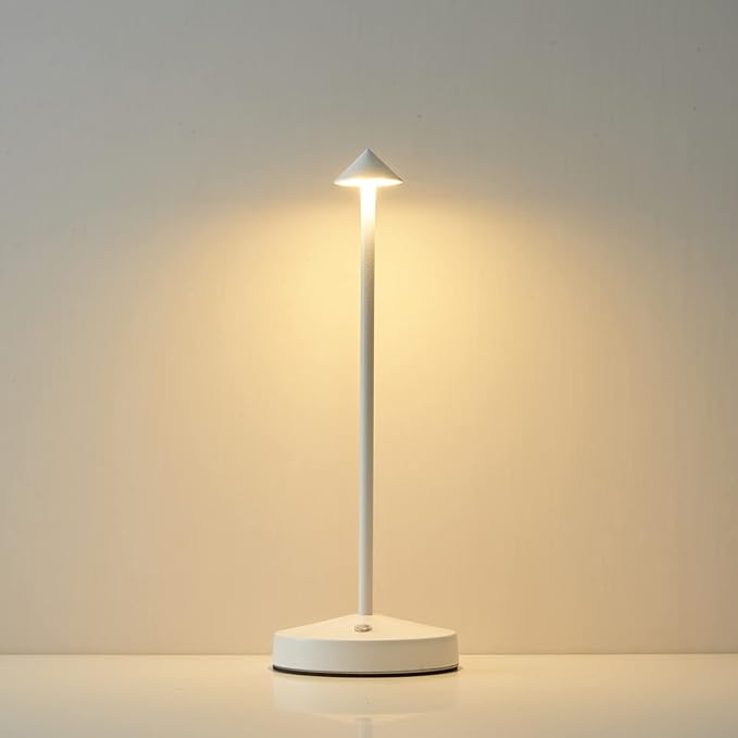 Cordless Table Lamps,Rechargeable Led Touch Bar Lamp, Portable Battery Desk Lamp,2 Level Brightness Dimmable Night Light,Minimalist Design, for Living Room/Restaurant/Couple Dinner/(White)