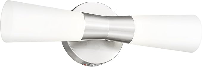 kudos Wall Sconces 16inches Brushed Nickel Vanity Light Fixtures, Modern Sconces Wall Lighting with Milk White Glass, Dimmerable 3000K/4000K/5000K for Bathroom Bedroom, KDVL13-BN