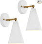 MWZ White Wall Sconces Set of Two, Modern Sconces Light Fixtures Hardwired with Metal Shade,Indoor Decor Arm Swing Lamp for Hallway,Bedroom,Living Room,Reading,Bedside,Kitchen,Nightstand