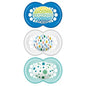 MAM Original Pacifier, Nipple Shape Helps Promote Healthy Oral Development, 3 Pack, Unisex Boy, 6+ Months
