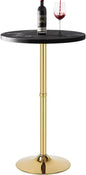 Bar Table for Kitchen, 24 inch Round Counter Height Table with Gold Metal Base, 39.1 Inch Kitchen Island Table for Dining Room Breakfast Room, Industrial Tray Table Ideas for Small Space