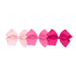 Wee Ones Girls' 3 pc Set Solid Grosgrain Variety Pack on a WeeStay No-Slip Hair Clip, Medium, Light Pink, Hot Pink, and Shocking Pink