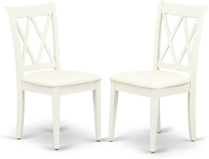 East West Furniture DOCL9-LWH-C 9 Piece Dining Table Set Includes a Rectangle Wooden Table with Butterfly Leaf and 8 Linen Fabric Dining Room Chairs, 42x78 Inch, Linen White