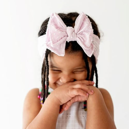 Baby Bling 2PK FAB-BOW-LOUS®: thistle + white shabby dot