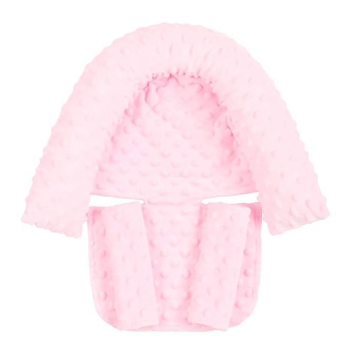 Head Support and Strap Covers, Carseat Neck Cover, Car Accessories for Girl,Light Pink