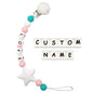 Personalized Pacifier Clip with Name (White)