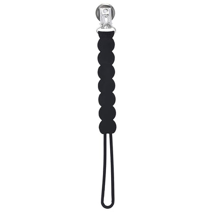 Three Little Tots All Silicone Modern, Short and Safety Tested Pacifier Clip (Black, Waverly)