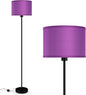 AUQUEE Floor Lamp, Standing Lamp, Modern Stand Up Lamps with Purple Lampshade, 59" Tall, Foot Switch, Simple Living Room Decor for Kids Room, Girls Room, Den, Office - Black(NO Bulb,E26 Base)