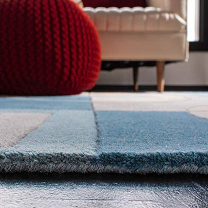 SAFAVIEH Rodeo Drive Collection Runner Rug - 2'6" x 14', Blue & Multi, Handmade Mid-Century Modern Abstract Wool, Ideal for High Traffic Areas in Living Room, Bedroom (RD845B) - color: Blue/Multi, size: 2'6" x 14' (Runner)