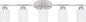 HomePlace Lighting 115251BN-338 Dixon Modern Soft White Glass Bathroom Vanity Wall Light, 5-Light 500 Total Watts, 9" H x 37" W, Brushed Nickel