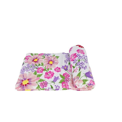 Baby Car Seat Canopy Extra Soft and Stretchy Purple and Pink Floral Nursing Cover